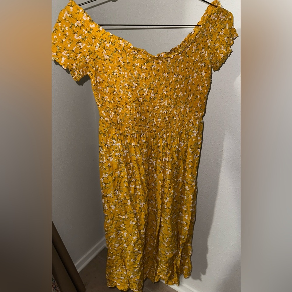 Old Navy Mustard Floral Dress